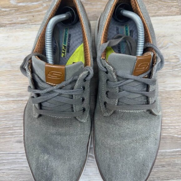 Skechers Moreno-Ederson Vintage Washed Beige Canvas Sneaker Men's Size 12 - Picture 2 of 7